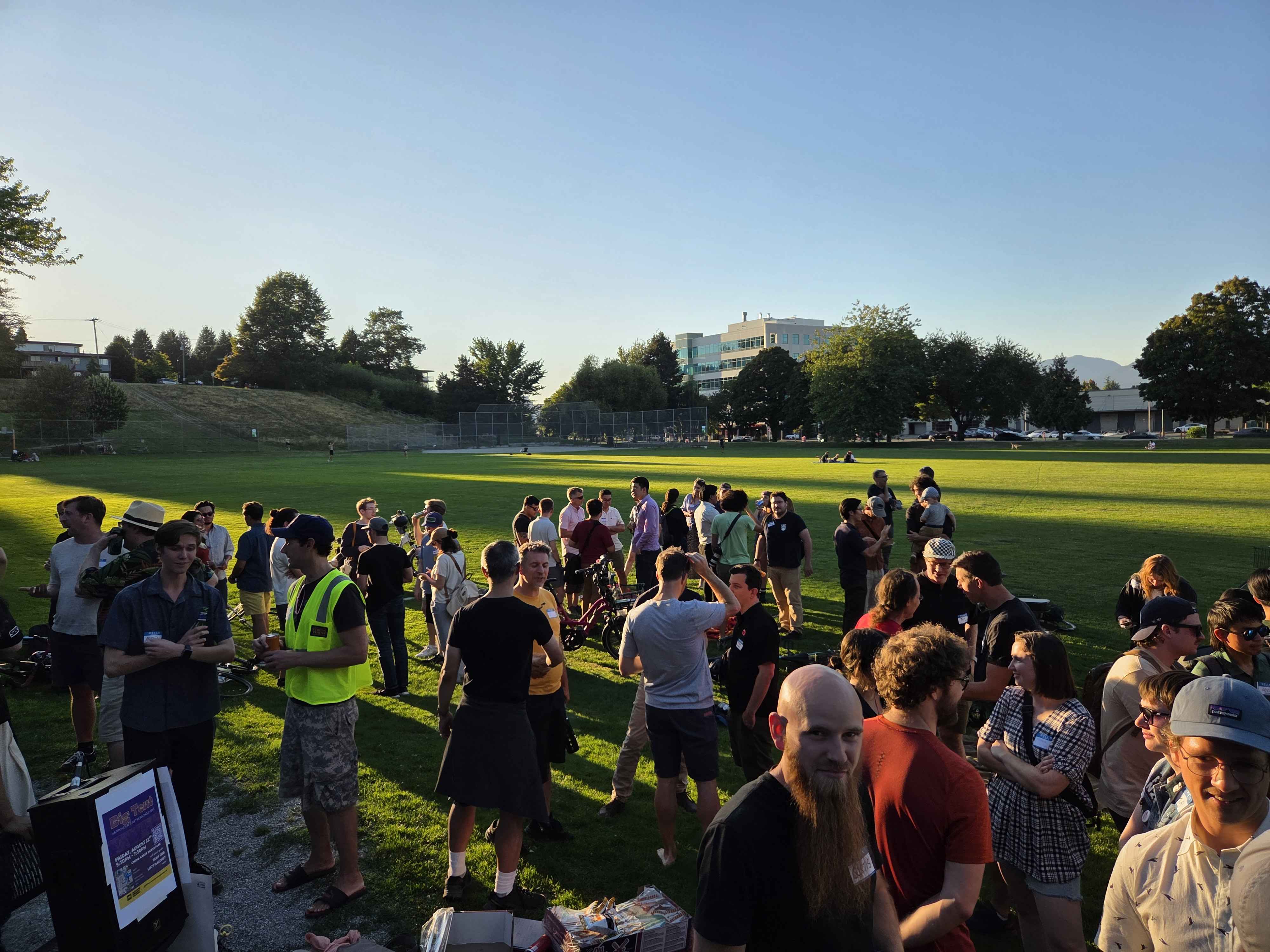 Second Big Tent urbanist event in Aug 2025 at China Creek North Park in Vancouver, BC.